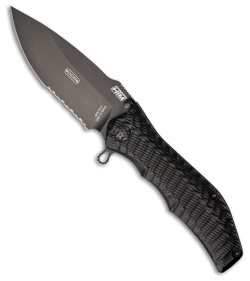 HTM Darrel Ralph Gun Hammer Torpedo Liner Lock Knife Black (3.5" Black Serr)