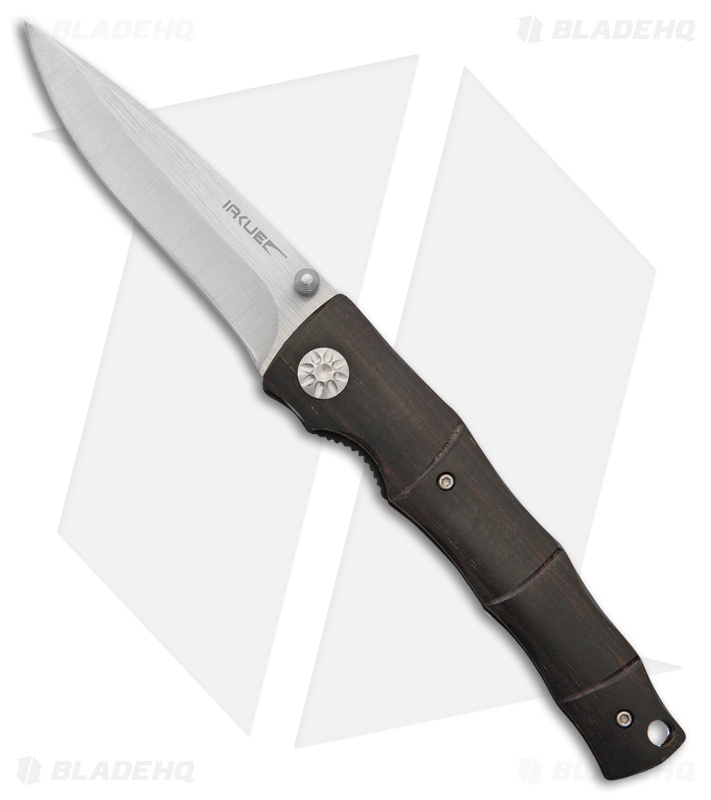 IAKUE Skorpion Liner Lock Knife Ebony Wood (3.125" Satin) IA11101