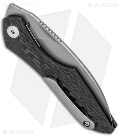 Isham Bladeworks Abstruse Front Flipper Knife Carbon Fiber (2.8" Satin)