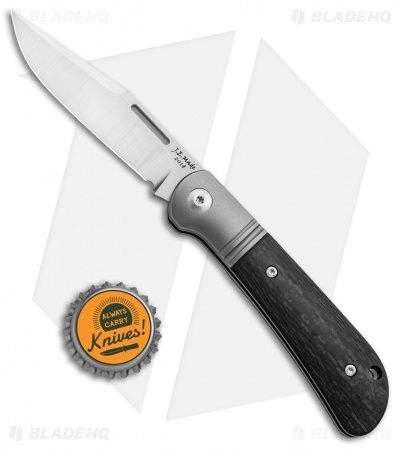 J.E. Made Lanny' Clip Slip Joint Knife Carbon Fiber/Ti (3.08" Hand Ground) 