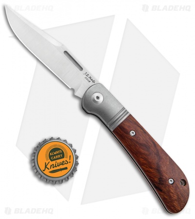 J.E. Made Lanny's Clip Slip Joint Knife Desert Ironwood/Ti (3.08" Hand Ground) 