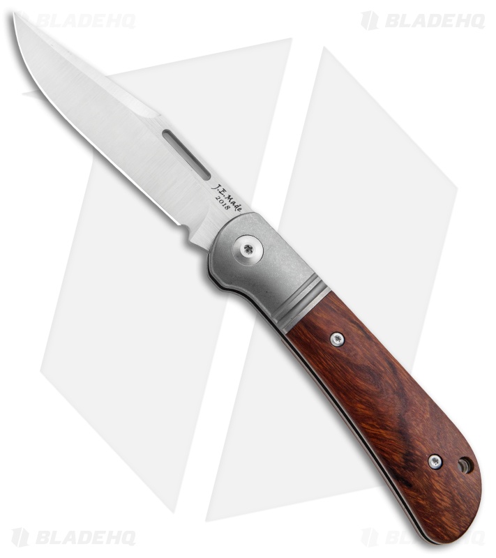 J.E. Made Lanny's Clip Slip Joint Knife Desert Ironwood/Ti (3.08" Hand Ground)