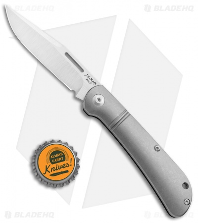 J.E. Made Lanny's Clip Slip Joint Knife Smooth Ti (3.08" Hand Ground Satin) 