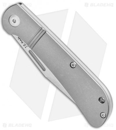 J.E. Made Lanny's Clip Slip Joint Knife Smooth Ti (3.08" Hand Ground Satin) 