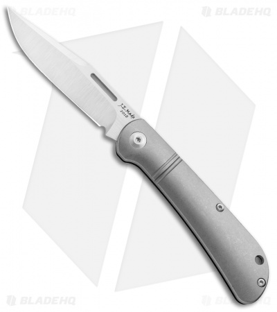 J.E. Made Lanny's Clip Slip Joint Knife Smooth Ti (3.08" Hand Ground Satin) 