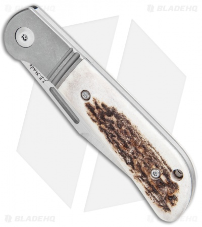 J.E. Made Lanny's Clip Slip Joint Knife Stag/Ti (3.08" Hand Ground Satin) 