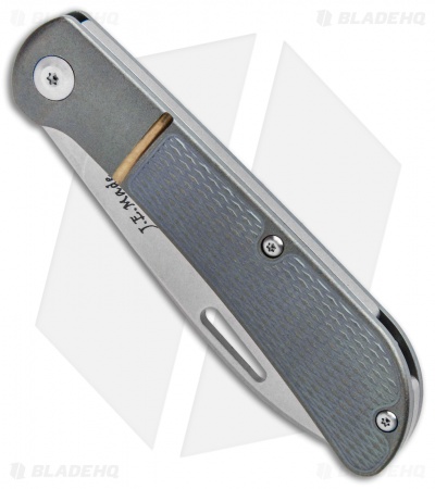 J.E. Made Zulu Slip Joint Knife Checkered Blue Ti (3.15" Stonewash)