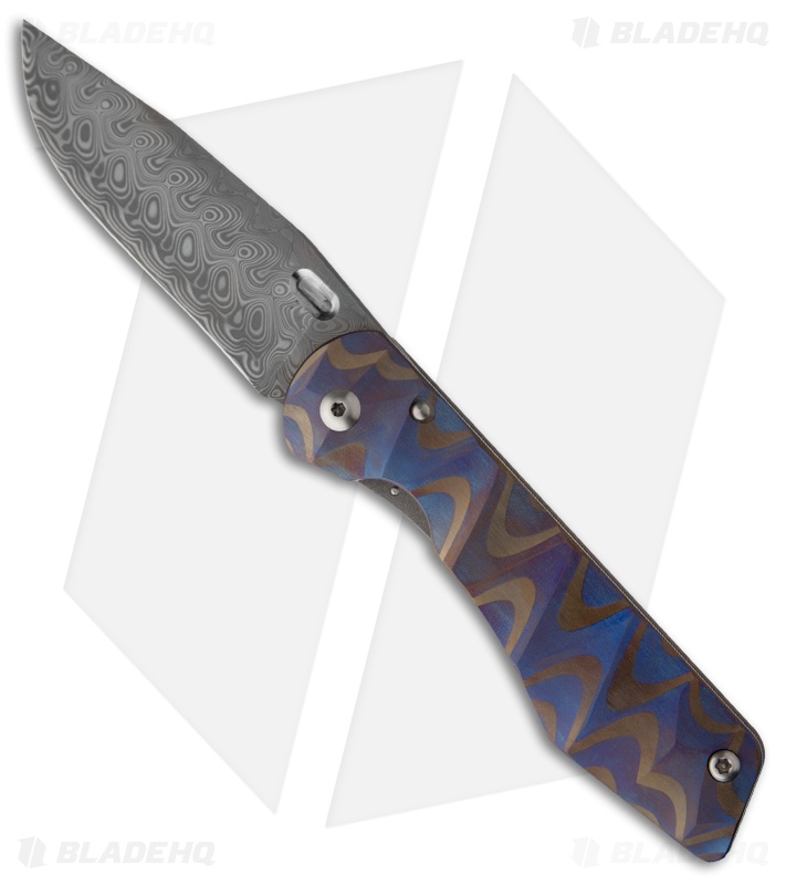 Jurgen Schanz Custom Drop Point Pocket Knife 2 Folder (Damasteel) DPPK2