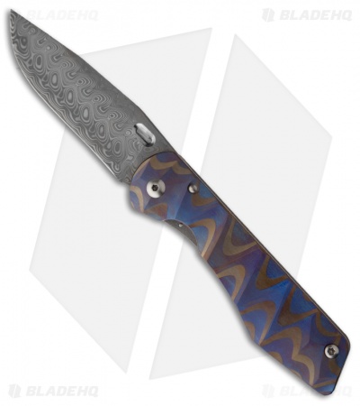 Jurgen Schanz Custom Drop Point Pocket Knife 2 Folder (Damasteel) DPPK2