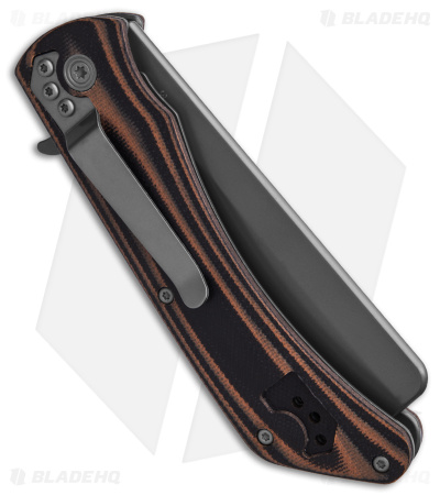 Ka-Bar Mark 98-R Liner Lock Knife Black/Brown G-10 Cleaver (3.5" Black) 3067