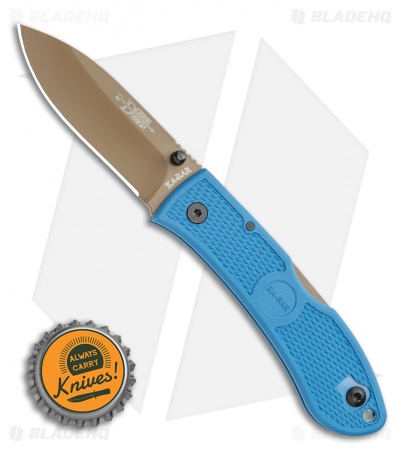 Ka-Bar Dozier D2 Folding Hunter Lockback Knife Blue (3"Bronze) 4062D2