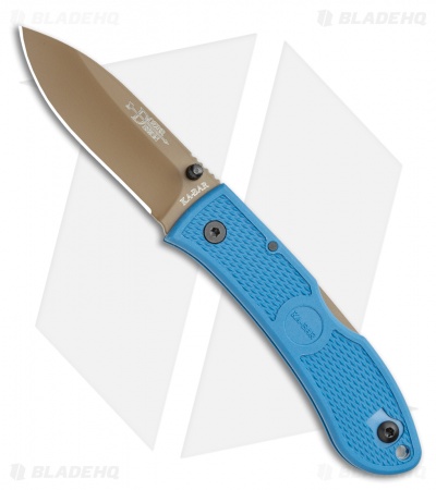 Ka-Bar Dozier D2 Folding Hunter Lockback Knife Blue (3"Bronze) 4062D2