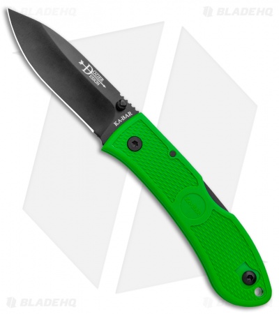 Ka-Bar Dozier Folding Hunter Lockback Knife Kelly Green (3" Black) 4062KG