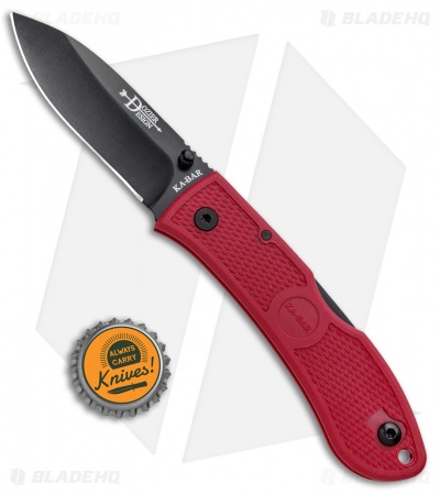 Ka-Bar Dozier Folding Hunter Lockback Knife Red (3" Black) 4062RD