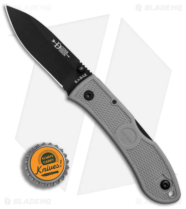 Ka-Bar Dozier Folding Hunter Lockback Knife Gray (3" Black) 4062GY