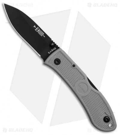 Ka-Bar Dozier Folding Hunter Lockback Knife Gray (3" Black) 4062GY