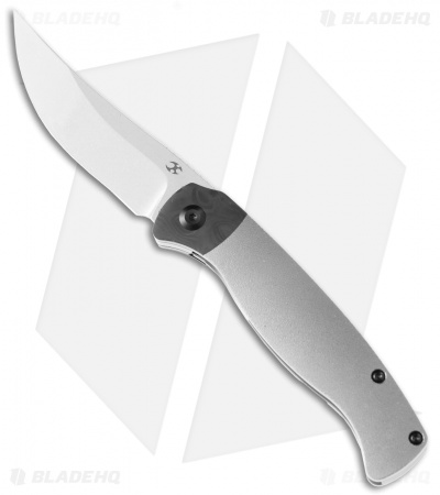 Kansept Knives Mujir Frame Lock Knife Orange Peel Ti w/Carbon Fiber (3.4" SW)