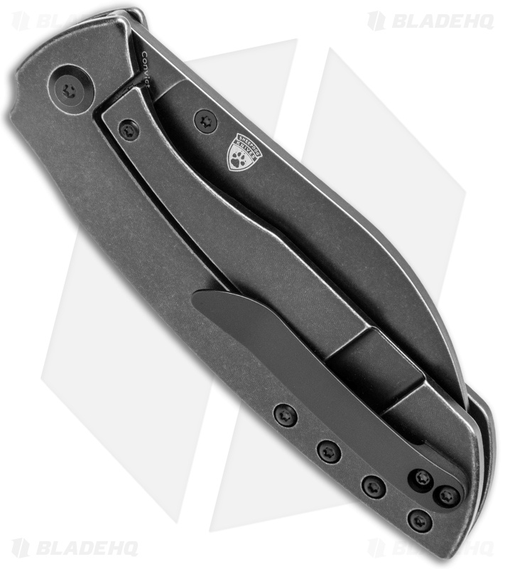 Kansept Knives Convict Frame Lock Knife Black Titanium (3.3" Black)