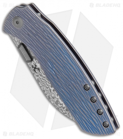 Kansept Knives Convict Frame Lock Knife Titanium Woodgrain (3.3" Damascus)