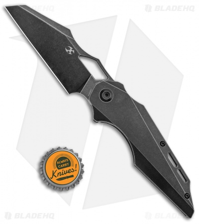 Kansept Knives Genesis Frame Lock Knife Black Titanium (3.5" Black SW)
