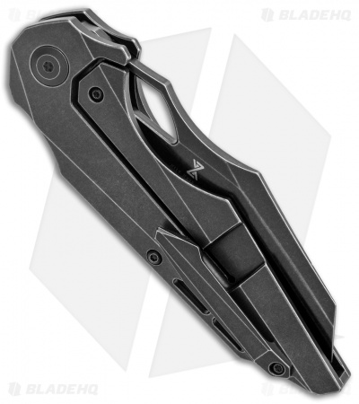 Kansept Knives Genesis Frame Lock Knife Black Titanium (3.5" Black SW)