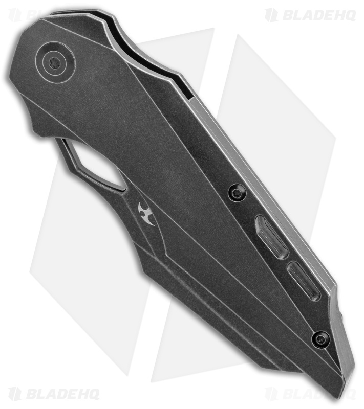 Kansept Knives Genesis Frame Lock Knife Black Titanium (3.5" Black SW)