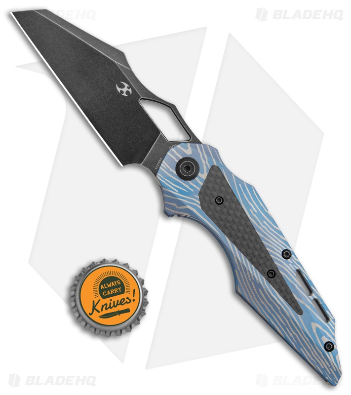 Kansept Knives Genesis Frame Lock Knife Lightning Strike Titanium/CF (Black SW)