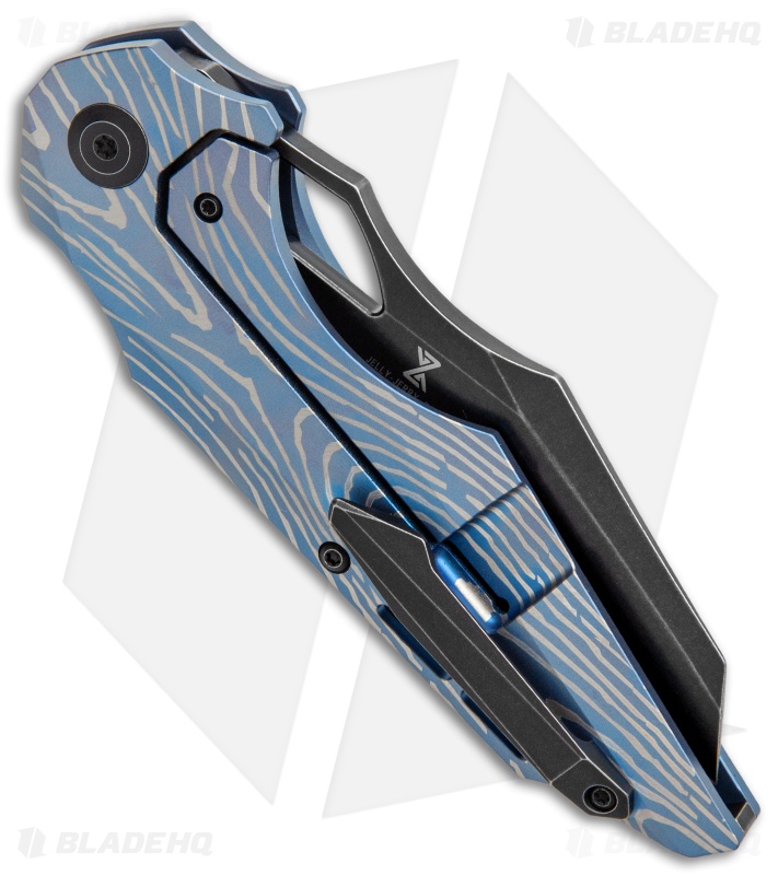 Kansept Knives Genesis Frame Lock Knife Lightning Strike Titanium/CF (Black SW)