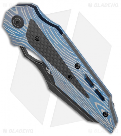 Kansept Knives Genesis Frame Lock Knife Lightning Strike Titanium/CF (Black SW)