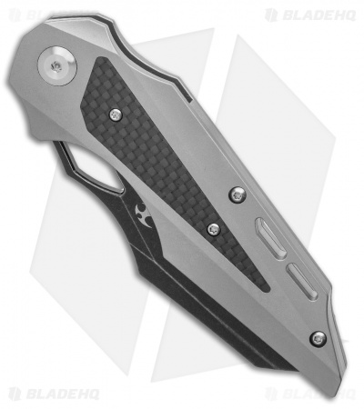 Kansept Genesis Frame Lock  Knife Titanium/Carbon Fiber (3.5"  Black Stonewash) 
