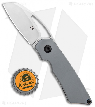 Kansept Knives Goblin Frame Lock Knife Dark Gray Ano Titanium (2" Satin)