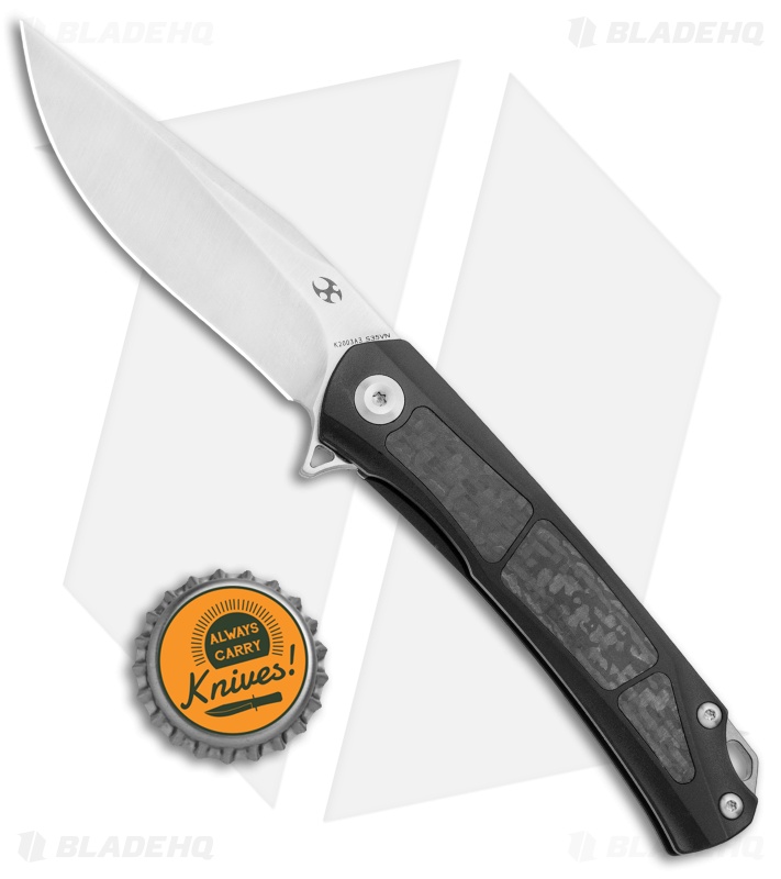 Kansept Knives Gremlin Frame Lock Knife CF/Black Ti (2.9" Satin)           