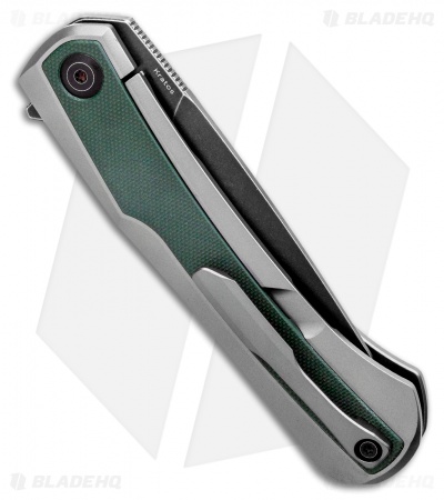 Kansept Knives Kratos Frame Lock Knife Green G-10/Ti (3.75" Black Stonewash)