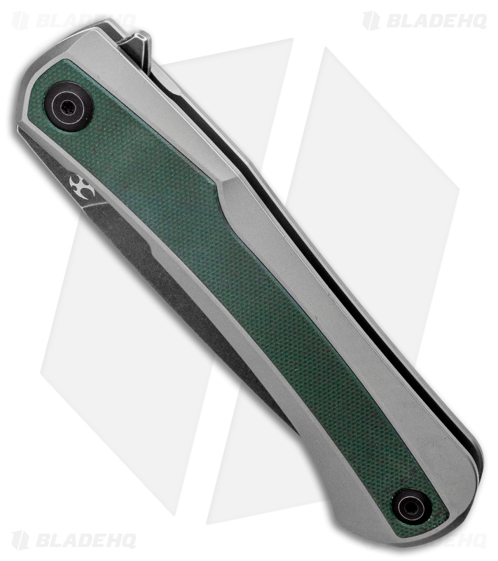 Kansept Knives Kratos Frame Lock Knife Green G-10/Ti (3.75" Black Stonewash)