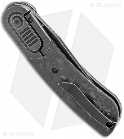 Kansept Knives Lunquist Reverie Frame Lock Knife Black Ti/Shred CF (3" Black SW)