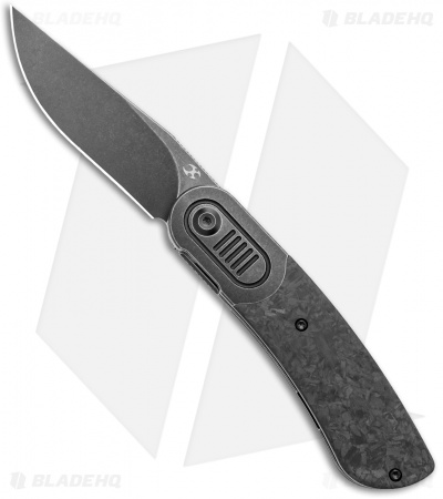 Kansept Knives Lunquist Reverie Frame Lock Knife Black Ti/Shred CF (3" Black SW)