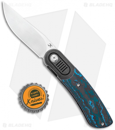 Kansept Knives Lunquist Reverie Frame Lock Knife Black/Blue CF (3" Stonewash)