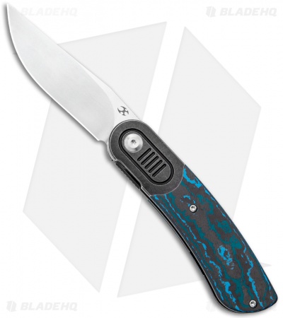 Kansept Knives Lunquist Reverie Frame Lock Knife Black/Blue CF (3" Stonewash)