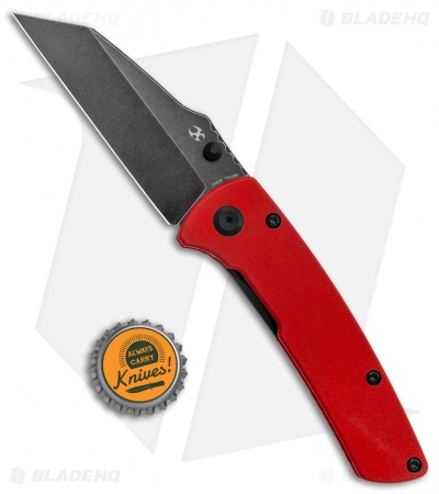 Kansept Knives Main Street Liner Lock Knife Red G-10 (3.4" Black SW)