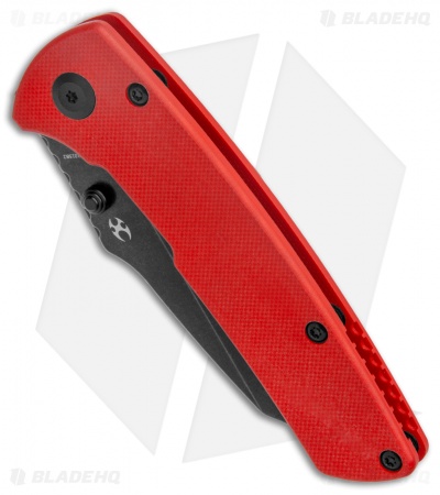 Kansept Knives Main Street Liner Lock Knife Red G-10 (3.4" Black SW)