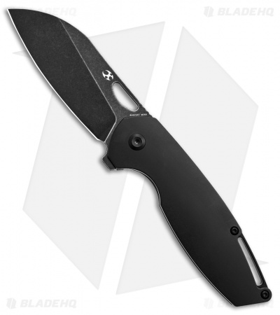 Kansept Knives Swan Model 6 Frame Lock Knife Black Titanium (3" Black SW)
