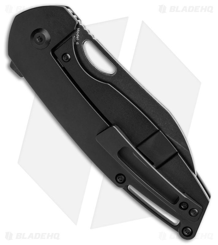 Kansept Knives Swan Model 6 Frame Lock Knife Black Titanium (3" Black SW)