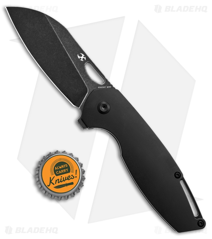 Kansept Knives Swan Model 6 Frame Lock Knife Black Titanium (3" Black SW)