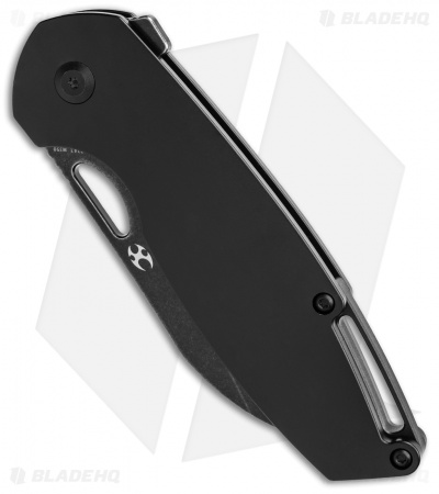 Kansept Knives Swan Model 6 Frame Lock Knife Black Titanium (3" Black SW)