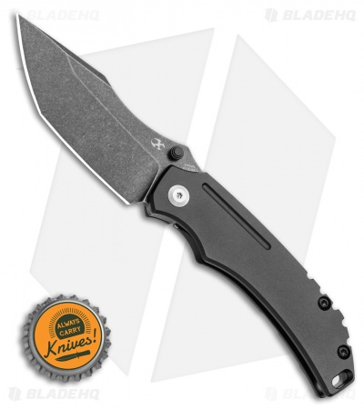 Kansept Knives Pelican EDC Frame Lock Knife Black Coated Titanium (3" Black SW)