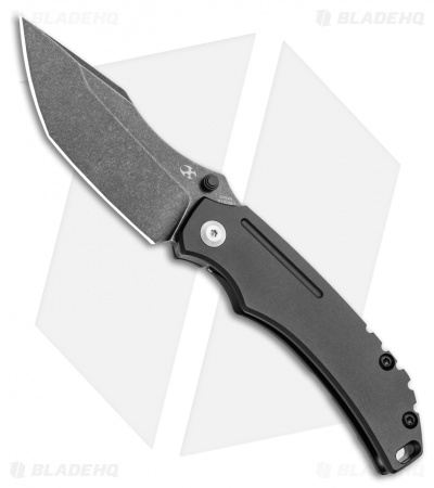 Kansept Knives Pelican EDC Frame Lock Knife Black Coated Titanium (3" Black SW)