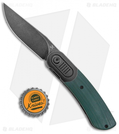 Kansept Knives Reverie Frame Lock Knife Green G-10/Black Ti (3" Black SW S35VN)