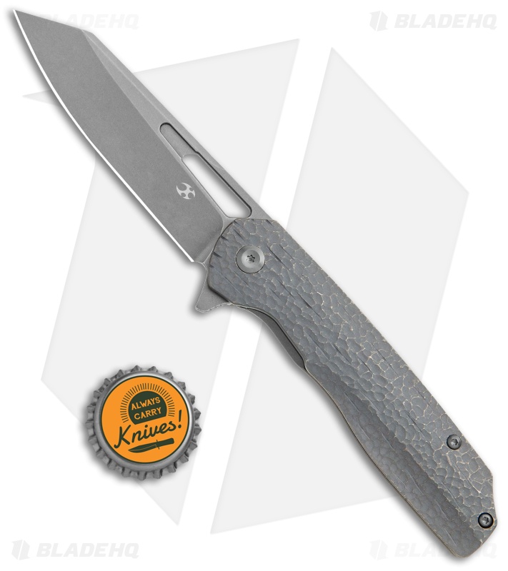 Kansept Knives Shard Frame Lock Knife Gray Speckled Titanium (3.5" Gray)