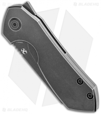 Kansept Knives Steller Frame Lock Knife Black Titanium (3" Black Stonewash)