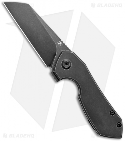 Kansept Knives Steller Frame Lock Knife Black Titanium (3" Black Stonewash)